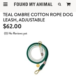 NWT Found My Animal dog leash and collar